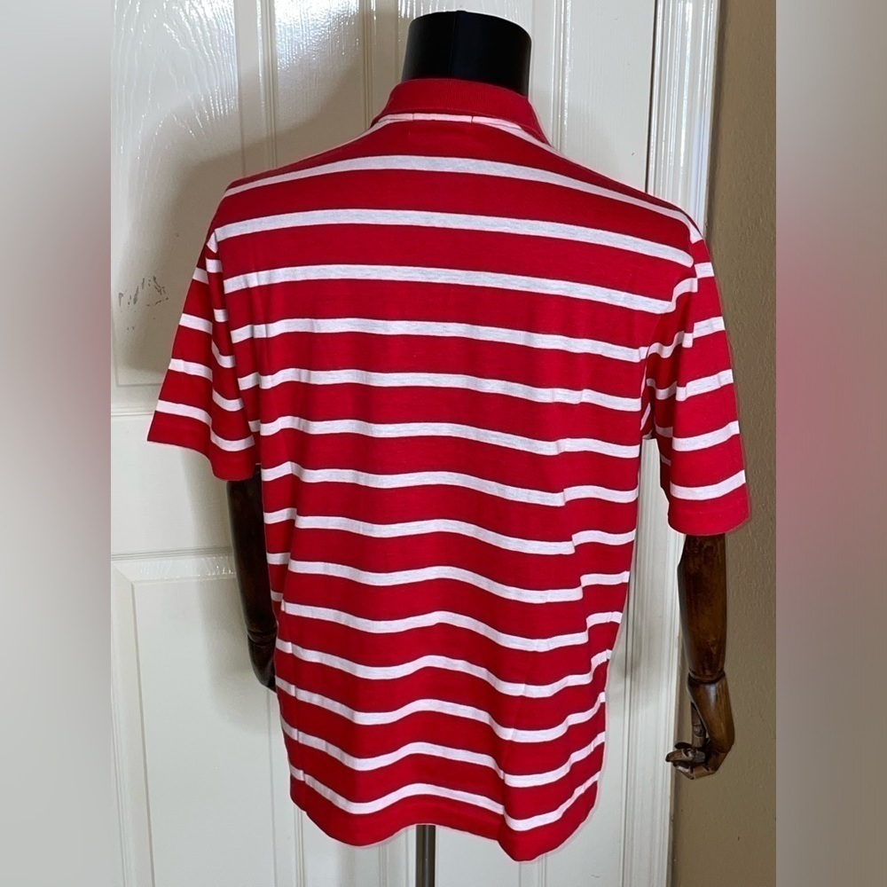 Vintage Burberrys Polo Shirt Golf 90s Striped Pattern Retro Men Size Large USA - Picture 2 of 10